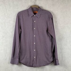 CO-OP SzM 100% Cotton Gray And Burgundy Button Up Shirt